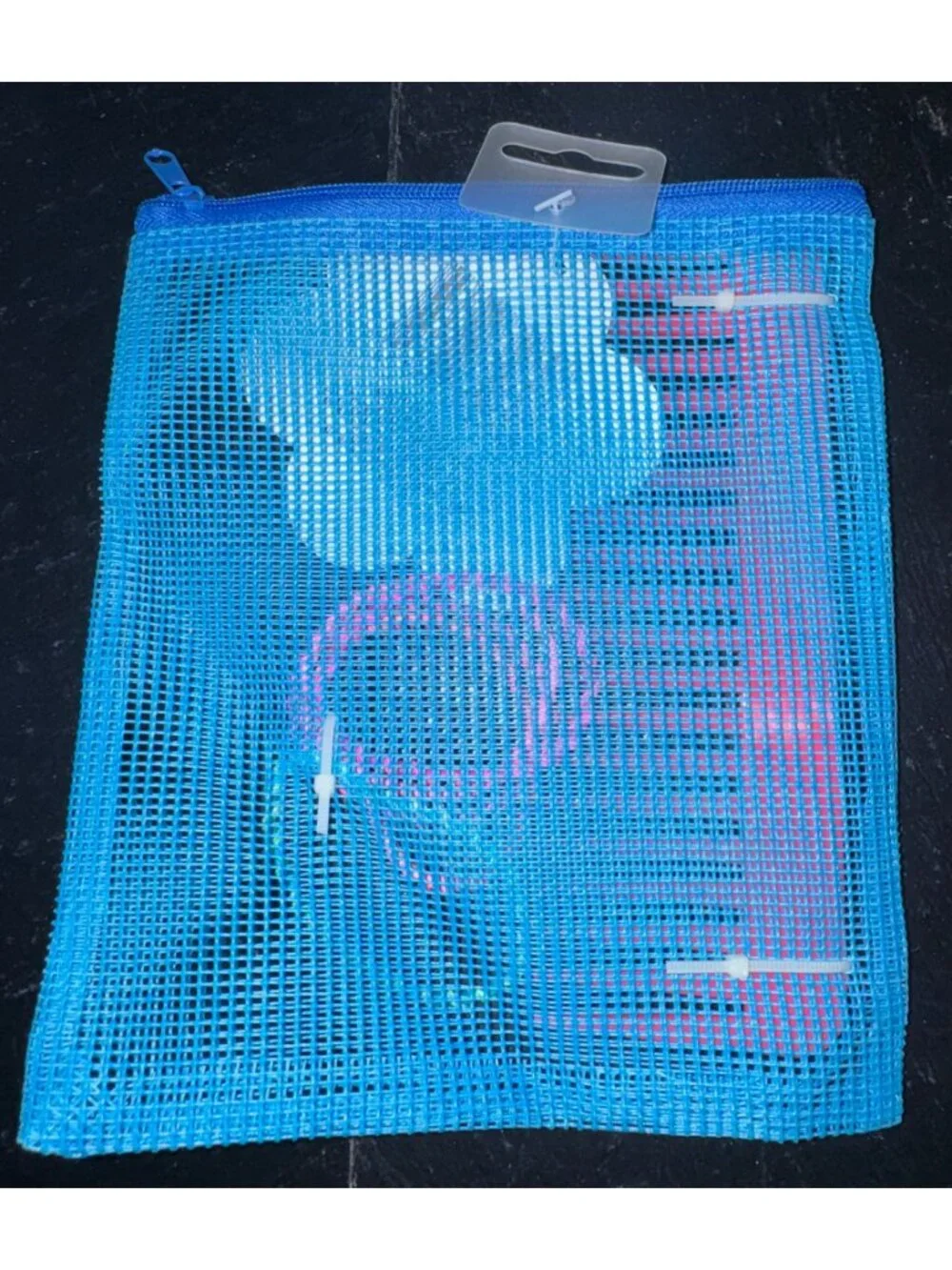 7-Piece Hair Accessory Set With Comb & Braided Hair Ties In Blue Mesh Bag